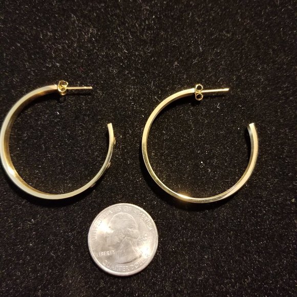 Beautiful Stainless Steel Gold Filled Screw Hoops - Picture 5 of 5